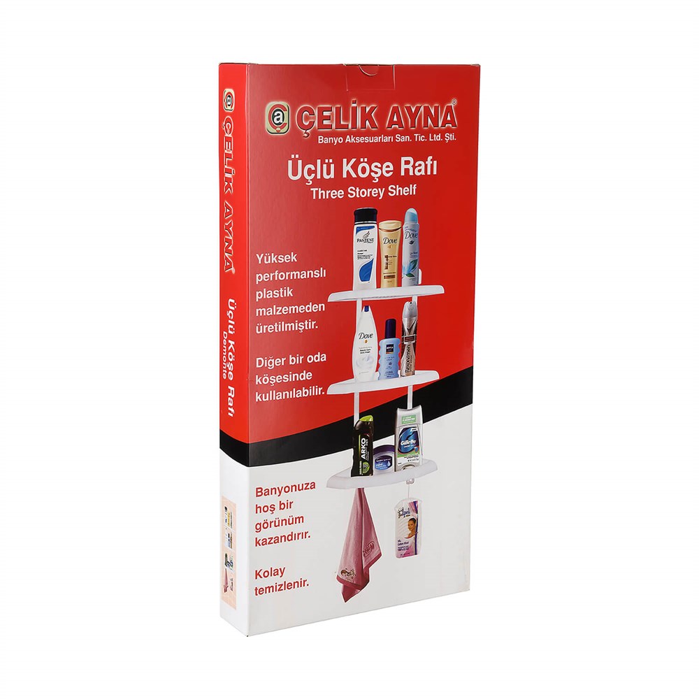 Çelik Ayna Demonte 3'lü Banyo Köşeliği
