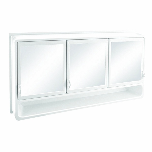 Çelik Ayna 3 kapaklı Etajerli Banyo Dolabı