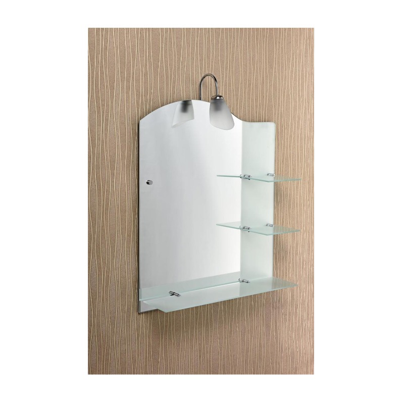 Çelik Ayna Cem Aplikli Raflı Buzlu Ayna