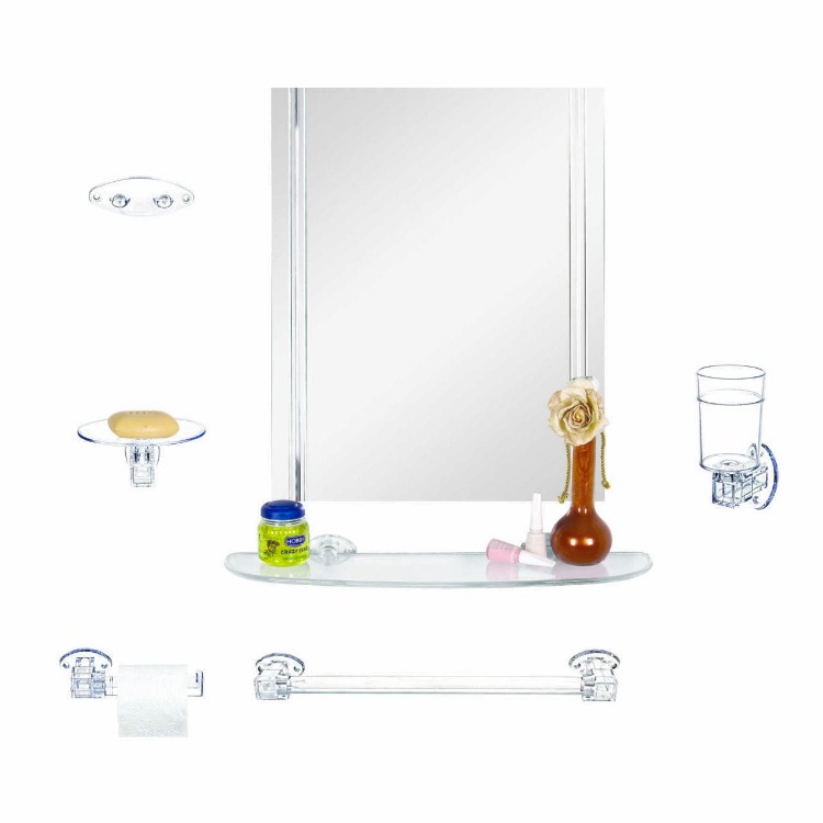 Çelik Ayna Zambak Akrilik Banyo Aynası Set