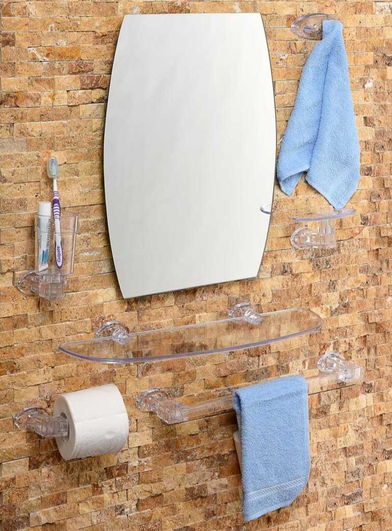 Çelik Ayna Yasemin Akrilik Banyo Aynası Set